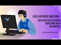 User-defined function - How to Create User-defined functions with Arguments in Python