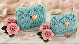 ¡Increíble! Como Tejer Elegante Lindo Bolso de Crochet SOLO RECTÁNGULOS Fácil Rápido Bolsas Tejidas
