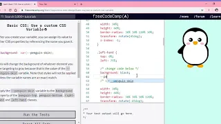 Learn Basic CSS Use a custom CSS Variable freeCodeCamp org Google Chrome 2019 12 13 14 43 30