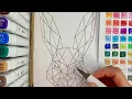 Relaxing Geometric Rabbit Coloring Live Budget Marker ASMR