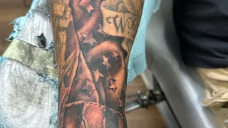 American Flag Filler tattoo forearm