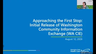 Approaching the First Stop Initial Release of WA CIE