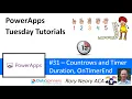 PowerApps Tuesday Tutorials Countrows Timer Duration OnTimer End Timer Repeat