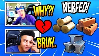 ninja u0026 myth react to material resource nerf angry fortnite savage u0026 funny moments