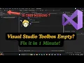Visual Studio Toolbox Empty Fix it in 1 Minute 2026