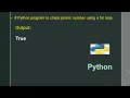 Python program to check pronic number using a for loop