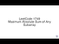 LeetCode 1749 Maximum Absolute Sum of Any Subarray