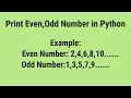 How to print even odd number in python using range python exercise 4 in Hindi