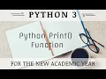 Print Function in python Programming