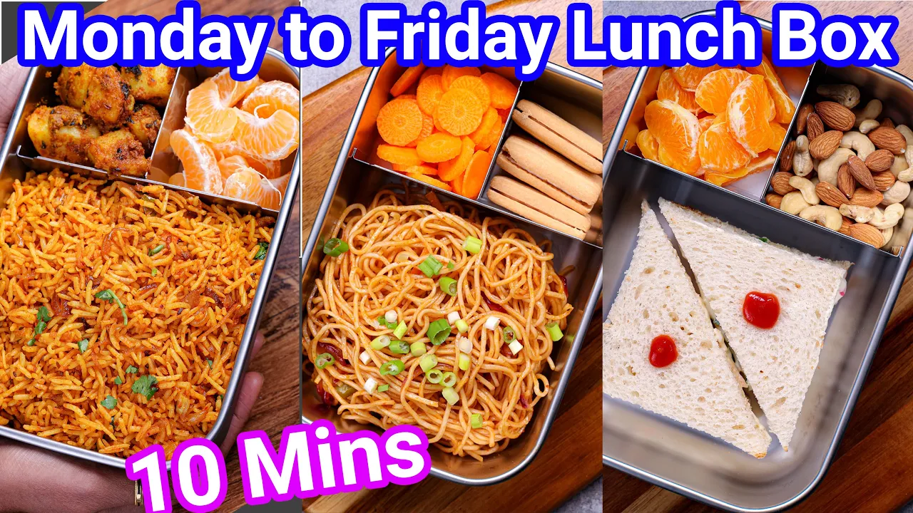 Monday 2 Friday Lunch Box Recipes - Just 10 Mins   Quick & Easy Tiffin Box Recipes for Kids & Adults