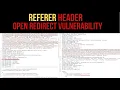 Referer Header Open Redirect Vulnerability Bug Bounty Tutorial bug bounty 2025