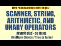 Scanner String Arithmetic and Unary Review Quiz Java Programming Tutorial Series