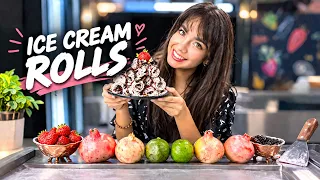 Beautiful #Girl Has the #Funniest #Reaction to Rolled Ice Cream 🍦🥭🍫 | #Satisfying