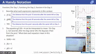 Unit 4 Lesson 2 Function Notation