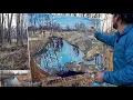 Plein Air Painting Demonstration Bitterroot River 36x48 FIRST SESSION