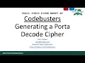 Codebusters - Generating a Porta Decode Cipher