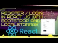Login Register in React js with local storage for Beginners in 1 Hours GitHub projects
