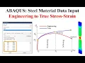 ABAQUS Tutorial Metal Plasticity Engineering to True Stress-Strain Conversion