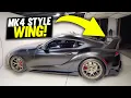 Mk4 Style Supra Wing Install Custom Paint Job Fades Satin Black to Carbon