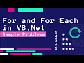 FOR LOOP AND FOR EACH LOOP SAMPLE PROBLEMS IN VB NET VISUAL BASIC TUTORIAL
