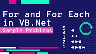 FOR LOOP AND FOR EACH LOOP SAMPLE PROBLEMS IN VB NET VISUAL BASIC TUTORIAL