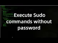 How to execute all sudo commands without password