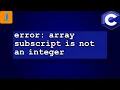 error array subscript is not an integer