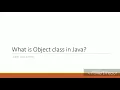 What is Object class in Java
