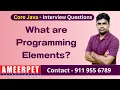 Programming Elements in Java Ameerpet Technologies By Srinivas