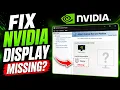 How to Fix NVIDIA Control Panel Display Missing 2026