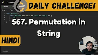 567 Permutation in String sliding window hashing Leetcode Daily Challenge DSA Java