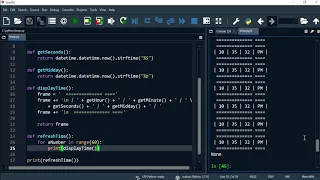 Python 26 Refresh the time using a loop and the sleep method