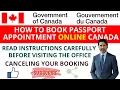 How to book passport appointment online Canada Service Canada Centre and Passport Services online