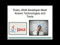 Java Developer Must known Technologies