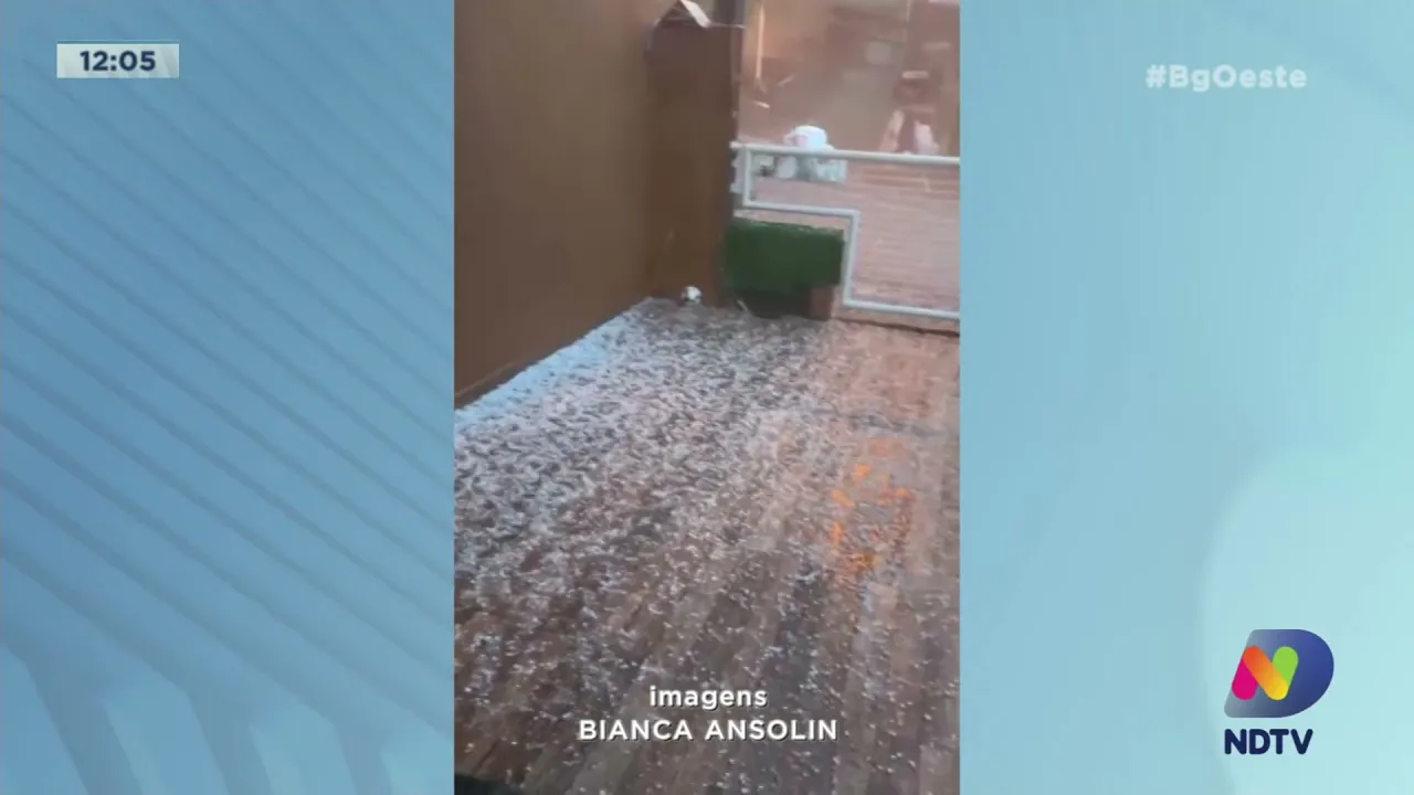 Chuva de granizo chama atenção de moradores em Chapecó