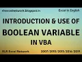 344 Learn VBA - Introduction Use of Boolean in VBA Part-17 English