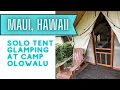 Is There Glamping in Hawaii Camp Olowalu Maui Wall Tent Car Camping Cabins Outdoor Shower
