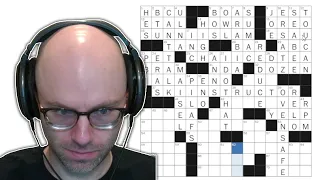 An old man does crosswords Crosswords
