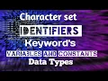 Character set in c programming variables identifiers constants
