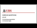 UBS Interview HireVue 2025 Graduate Talent Program Global Banking