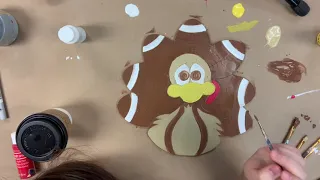 Football Turkey Cutout Wood Shape Paint by Line