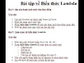 Bai tap ve Bieu thuc Lambda
