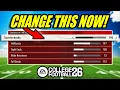 Most Realistic Dynasty Setting Sliders For CFB 26
