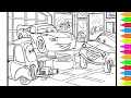 Disney Pixar Cars Lightning Mcqueen Tuner Cars Coloring Book Pages
