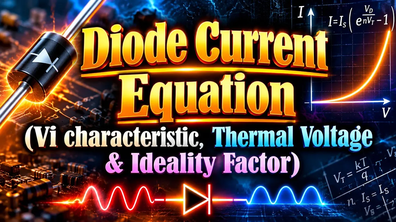 Diode Current Equation - Diode Equation - Thermal Voltage and Ideality Factor diode
