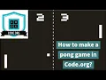 How to make a Game in Code org JavaScript Pong game in Code org