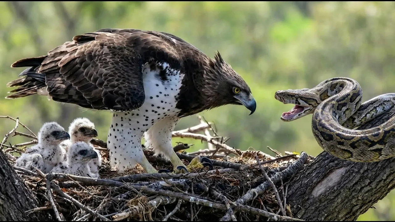 Snake in the Nest: A Mother Eagle’s Fight to Save Her Chicks