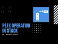 Peek Operation Stack Operations Data Structure