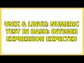 Unix Linux Numeric test in bash integer expression expected