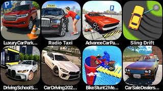 Luxury Car Parking, Radio Taxi, Advance Car Parking, Sling Drift, Driving School, Car Driving 2026